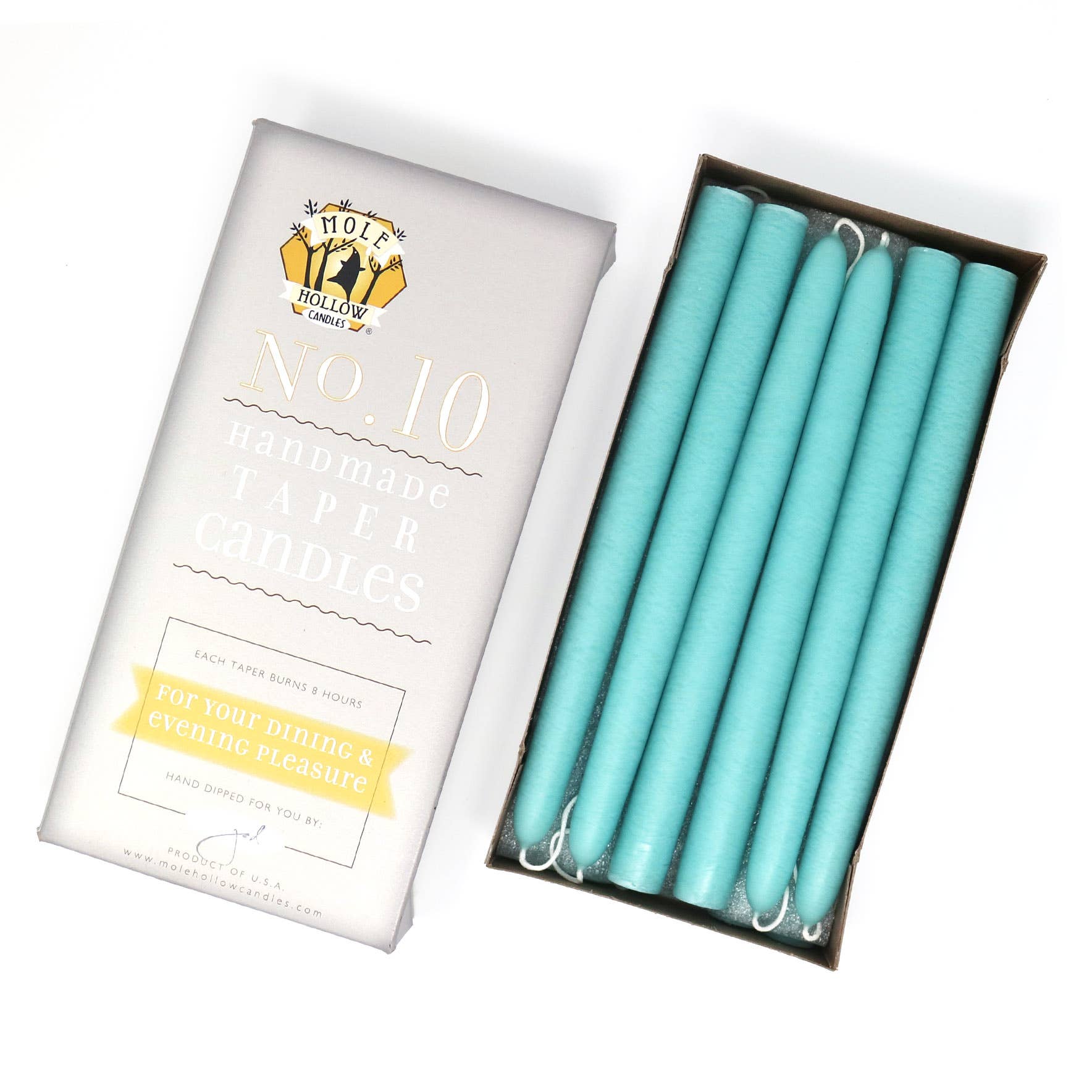 Mole Hollow Candles - Vente Bougies/bougeoirs coniques - Bougies effilées non parfumées trempées à la main de 10" - 39 couleurs fabriquées aux États-Unis31