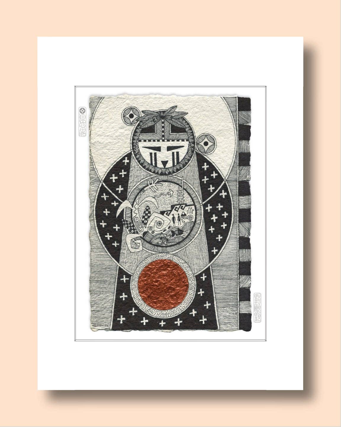Fourth World Design - Wholesale Art Print - Muuyaw Mómoki -  The Moon Becoming Eclipsed1