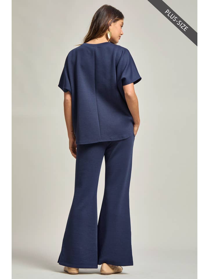 Dear Scarlett - Wholesale Top & Pant Set (NOT Loungewear) - Women's - PLUS SIZE Poncho Top + Bell Bottom Modal Set 14