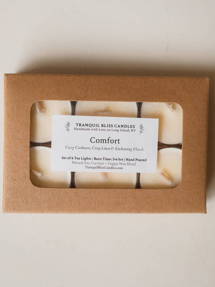 Komfort fyrfadslys for engroshandel hos Tranquil Bliss Candles