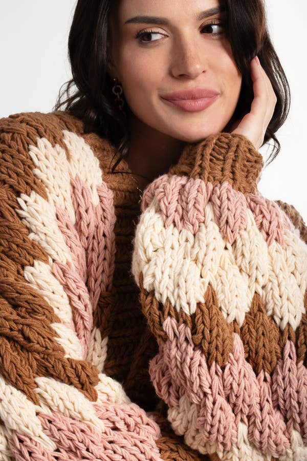 SAACHI – wholesale Cardigan – Women’s – Chunky Knit Cardigan Cropped12