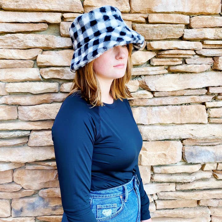 Ellison+Young - Wholesale Vissershoedje - Dames - Supergezellige geruite bucket hat