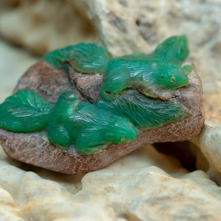 Chrysopras Eichhörnchen Statuen Figuren für den Großhandel von Asian Ethnic Art