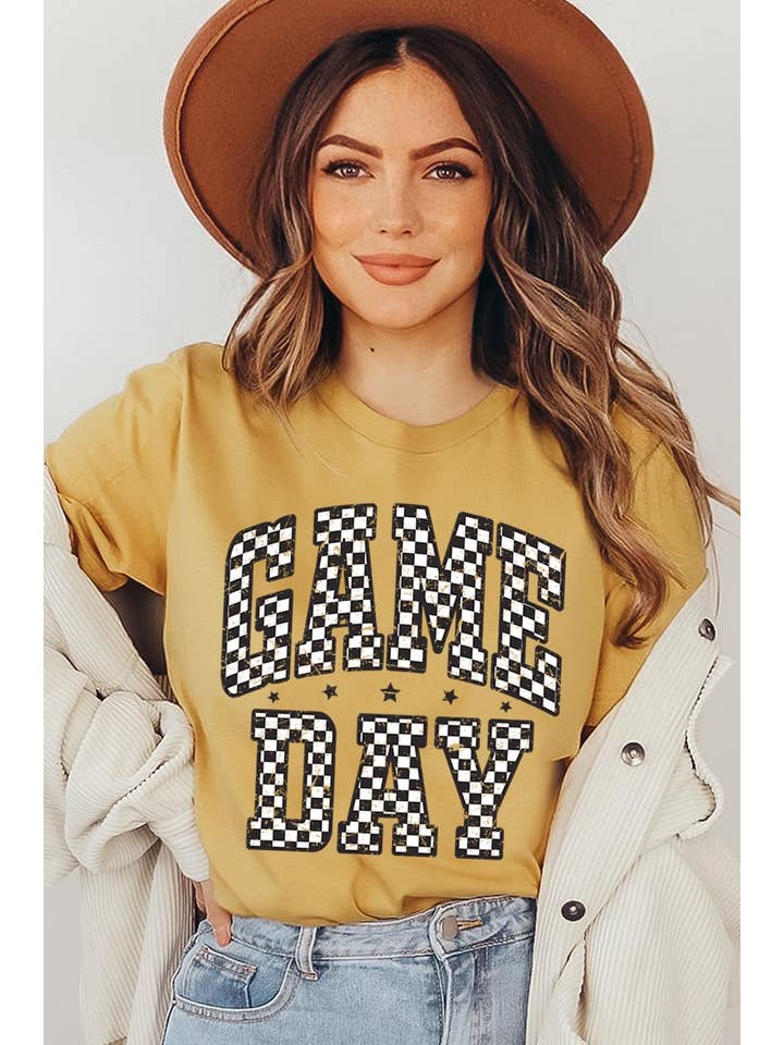 Pink Irene Wholesale - Wholesale T-Shirt (Graphic) - Women's - Checkered Game Day Graphic Tee12