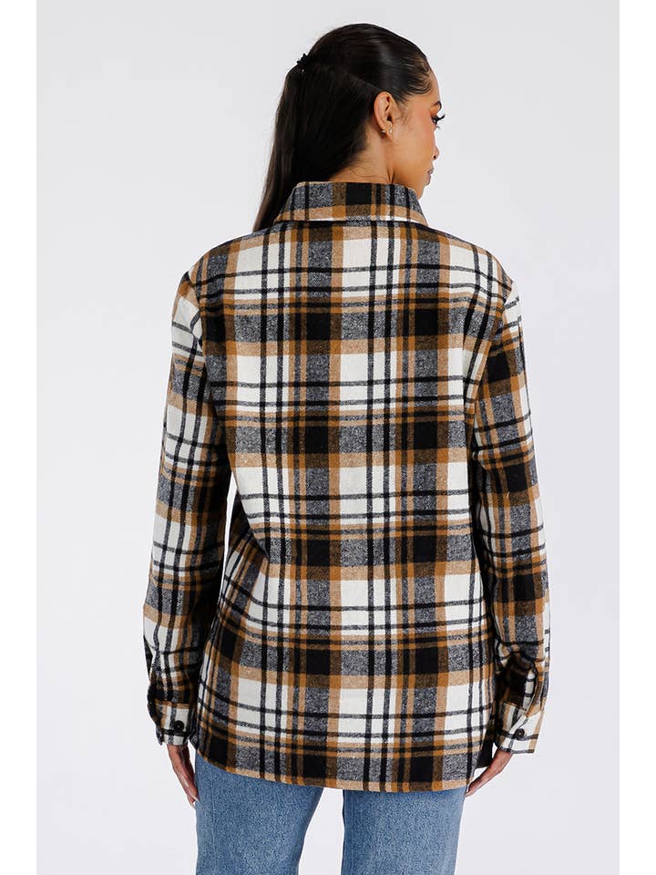 WEIV - Wholesale Shirt Jacket/Shacket - Women's - Boyfriend Oversized Soft Flannel Shacket FL5069