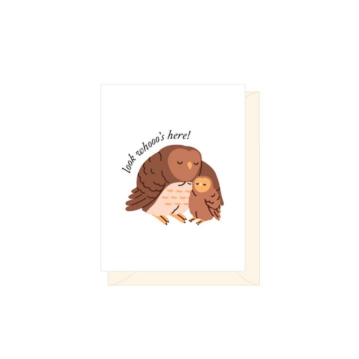 Carte de vœux New Baby - Mom & Baby Owl pour la vente par Styled Supply