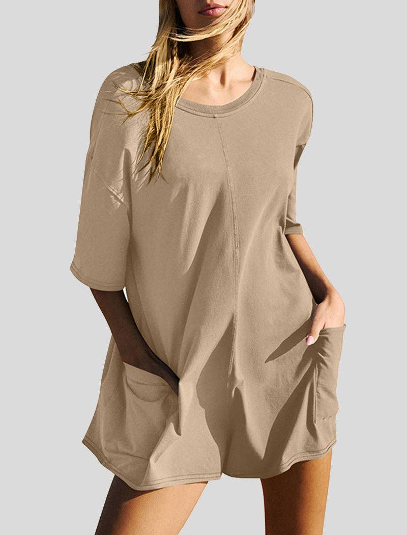 safistyle - Wholesale Romper - Women's - Short Sleeve Backless V-Neck Loose Romper9