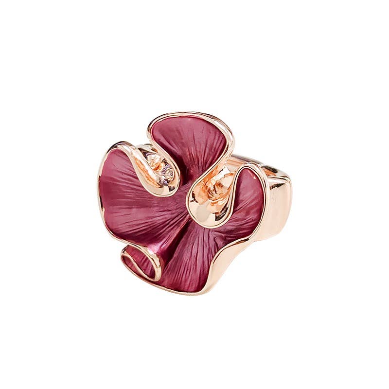 AMORINO SRL - Wholesale Cocktail/Statement Ring - ELASTIC RING WITH ENAMELED RUFFLE - SW25448B1113