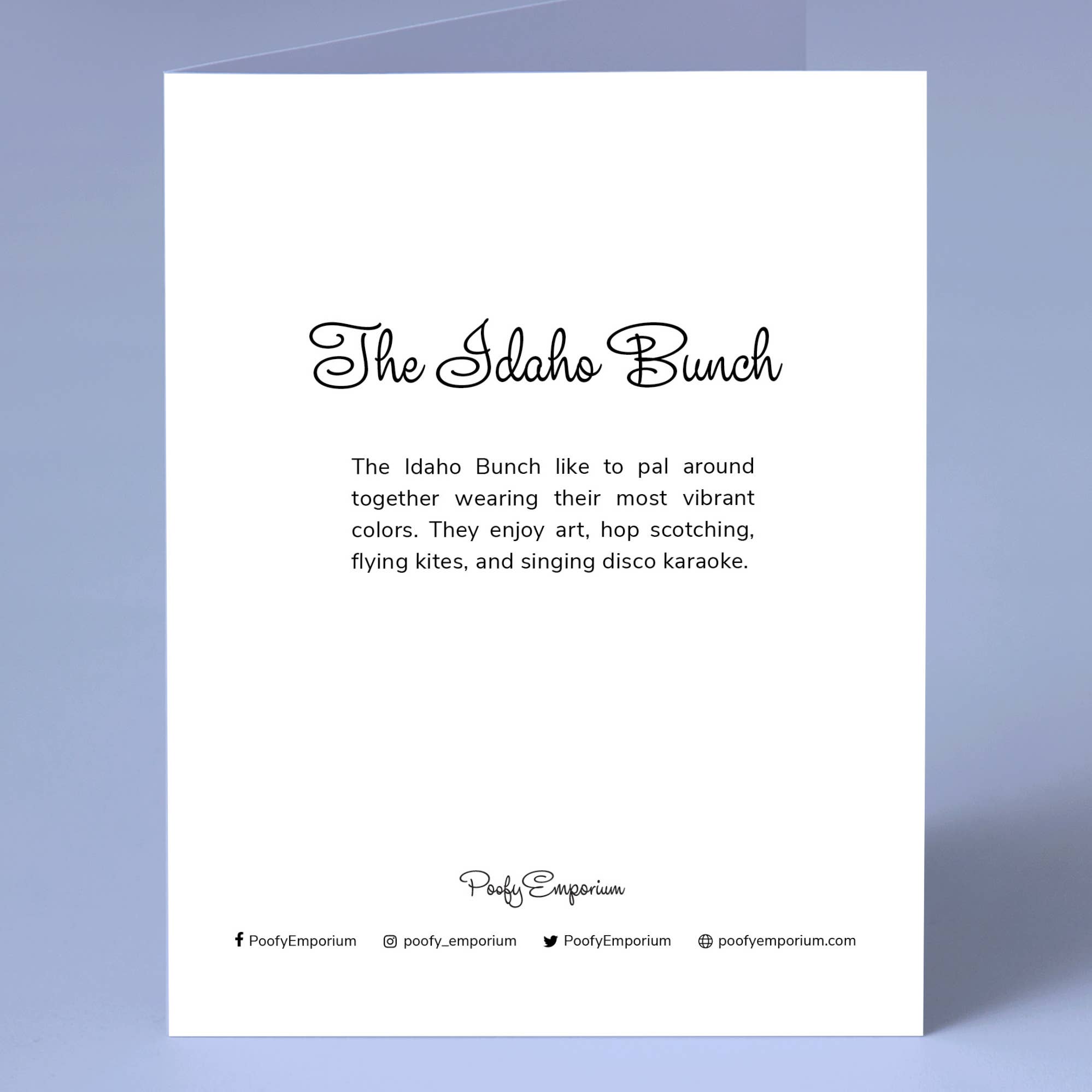 Poofy Emporium - Wholesale Everyday Greeting Card - Idaho Bunch A2 Greeting Card  1