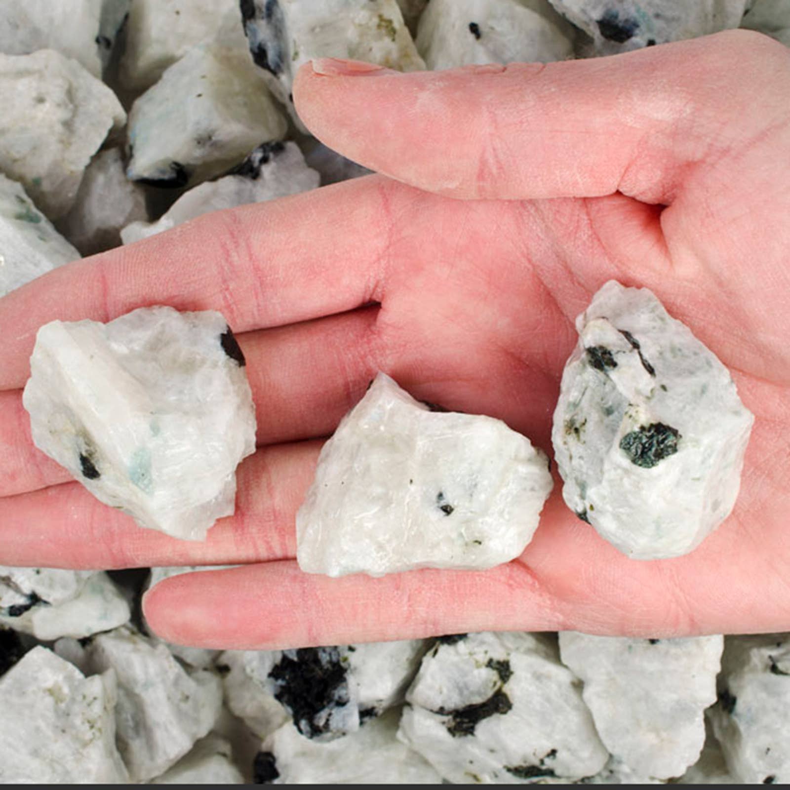 Fantasia Mining - Wholesale Spiritual Stone/Crystal - Rough Rainbow Moonstone - India - Raw Natural Stones (1 lb)1