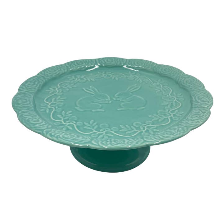 Cer Green Cake Stand Easter Home Décor DS for wholesale by Transpac