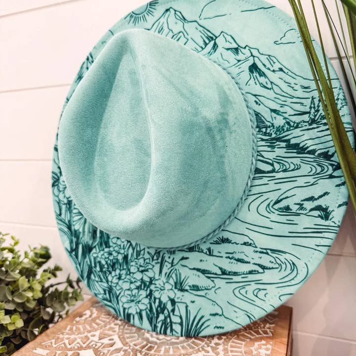 Willie & Dolly Designs - Wholesale Fedora - Women's - Engraved Floral Mountain Hat2