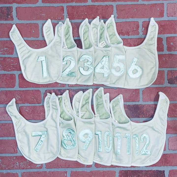 Babadores verdes de 1 a 12 meses por atacado de Months1to12