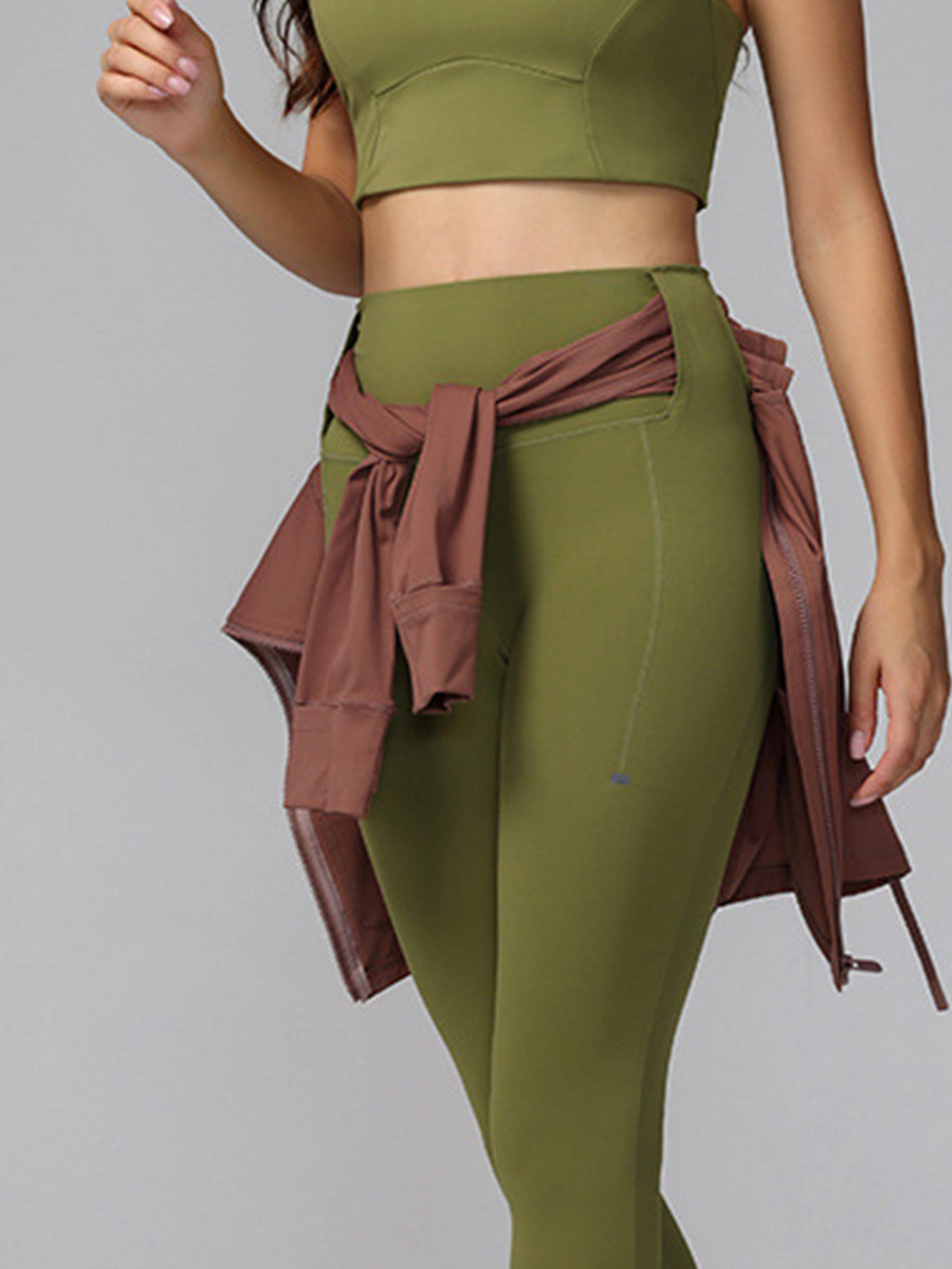 Wholesalesir - Vente Legging de sport/d'intérieur – femme - Pantalon de yoga moulant uni avec poche3