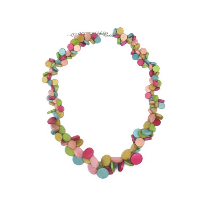 Katie and Company - Wholesale Beaded/Pearl Necklace - Sondra bright and bold wood bead necklace1