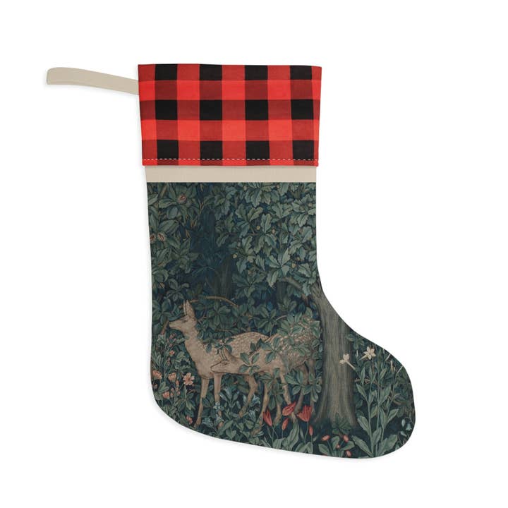 Christmas Stocking inspired by William Morris - Greenery Collection (Fox) for wholesale by Willy Morris Home Emporium