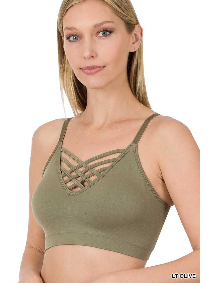 Vanilla Monkey - Wholesale Bralette - Women's - V-lattice Front Bralette With Removable Pads