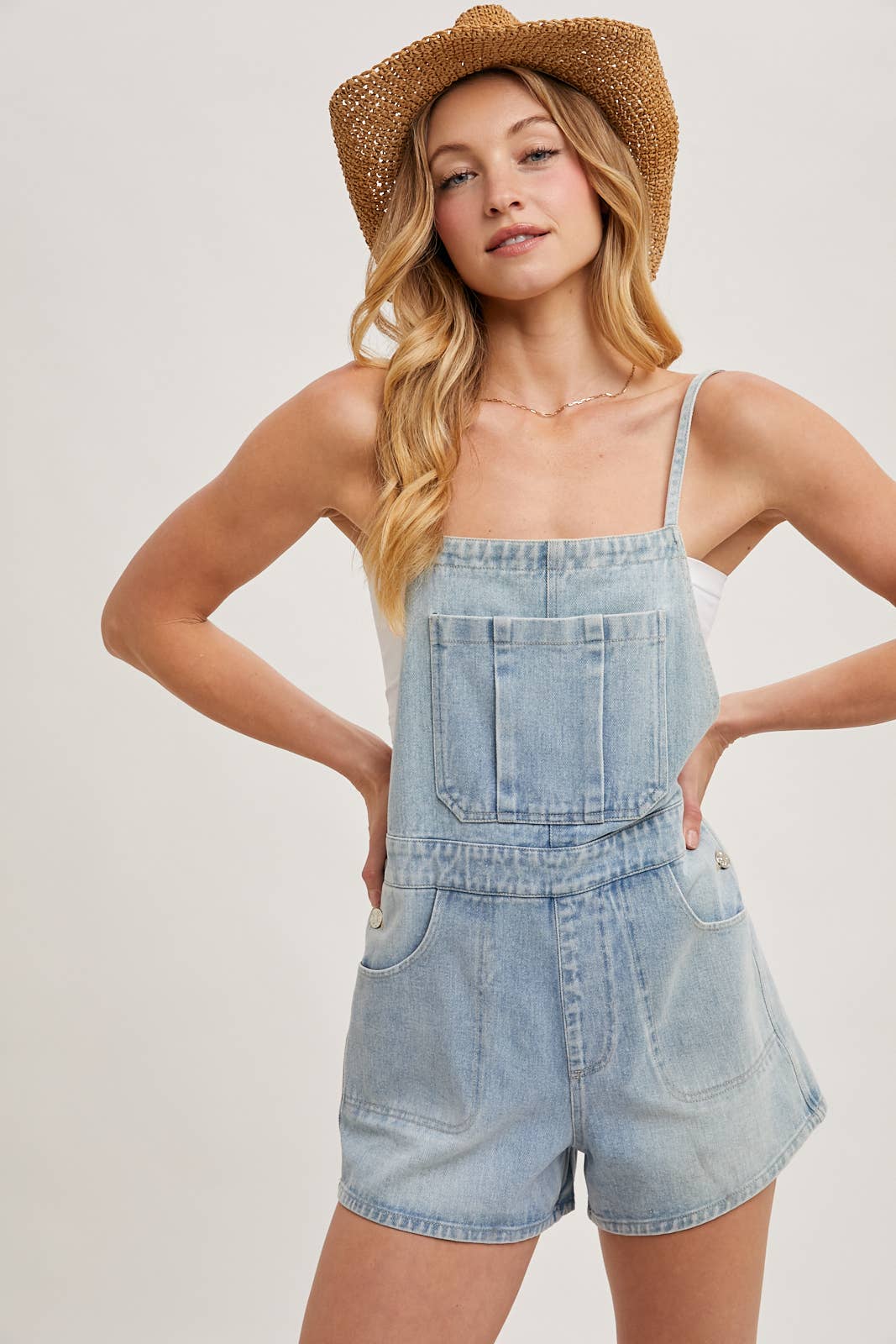 Bluivy – Engroshandel Overalls - Dame – OVERALDESHORTS I DENIM MED SLØJFE10