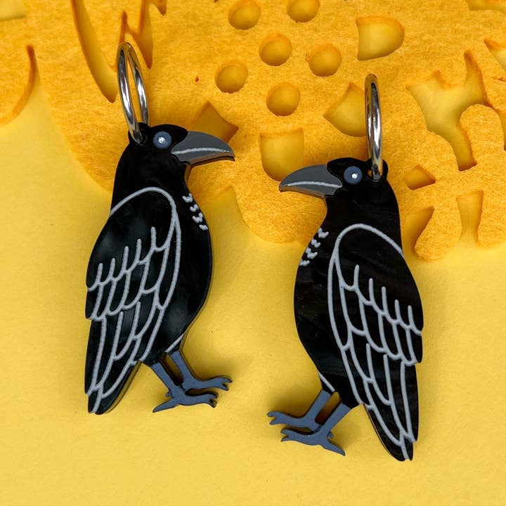 Black Raven earrings (handmade) for wholesale by Future Frenzy