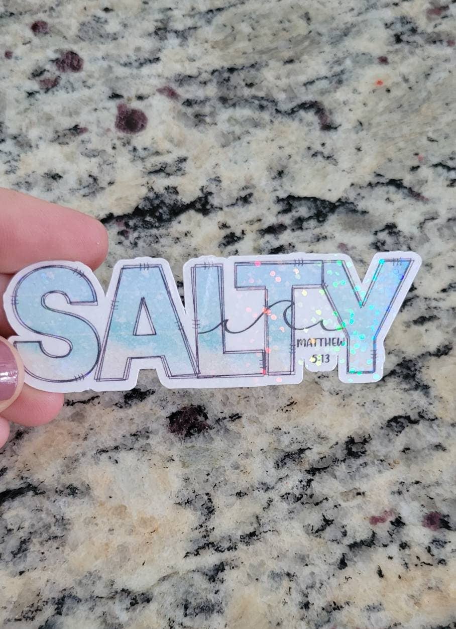Dashmonograms - Venta al por mayor Pegatina - Adhesivo de vinilo Be Salty, Matthew 5:13, resistente al agua1