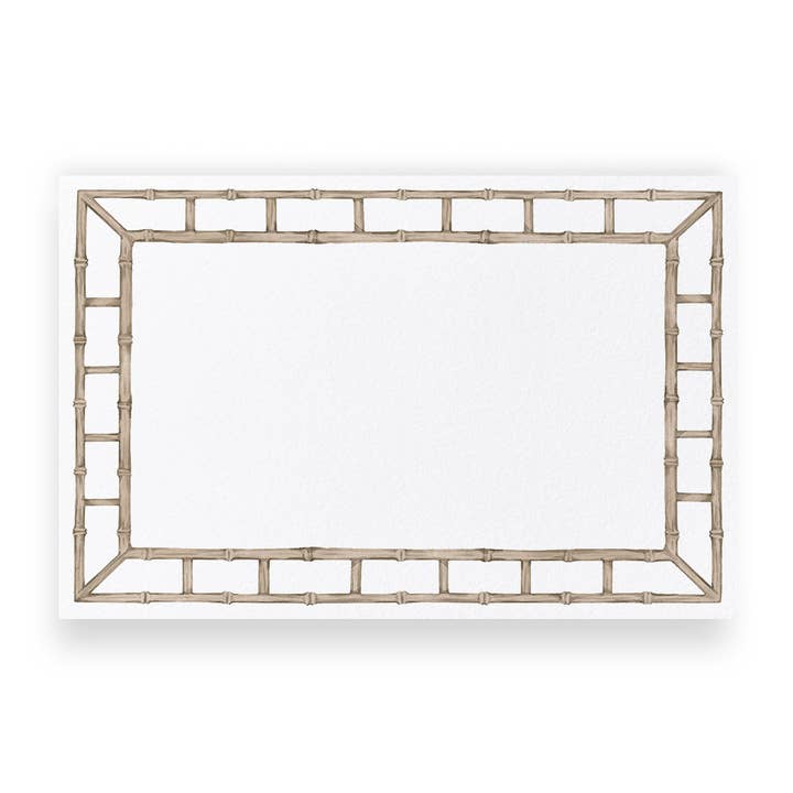 Sets de table en papier à bordure en bambou | Ensemble de 24 pour la vente par Ellen Davis Creative