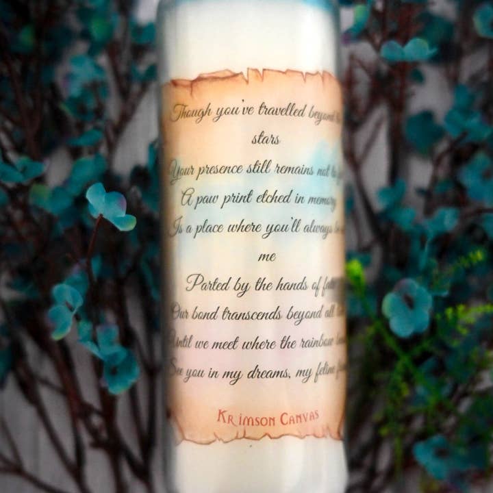 Krimson Canvas - Wholesale Votive Candle - Cat Grief "Treasured Friend" Prayer/Spell Candle3
