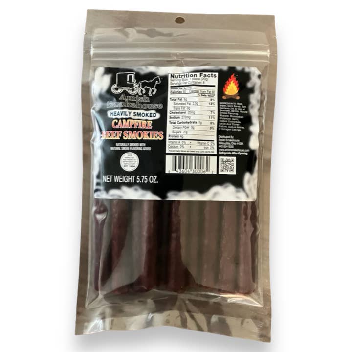 Amish Smokehouse Campfire Beef Smokies, 5.75oz Bag for wholesale by Amish Smokehouse