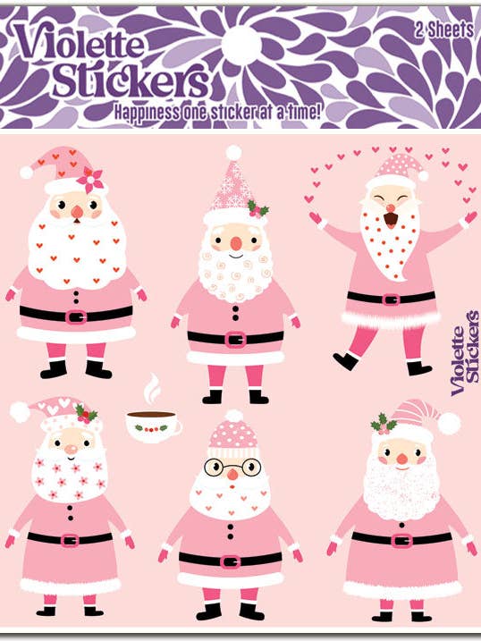 Autocollants Père Noël Rose K228 pour la vente par Violette Stickers