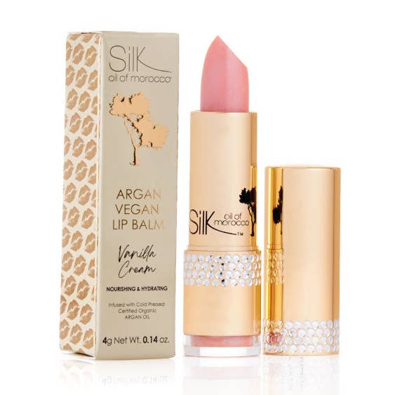 Vanilla Cream Argan Vegan Lip Balm for wholesale by Silk oil of Morocco