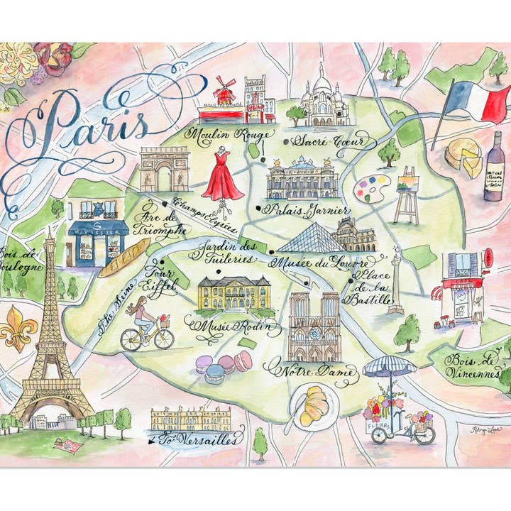 Designs by Robyn Love - Wholesale Art Print - Paris Map Prints1
