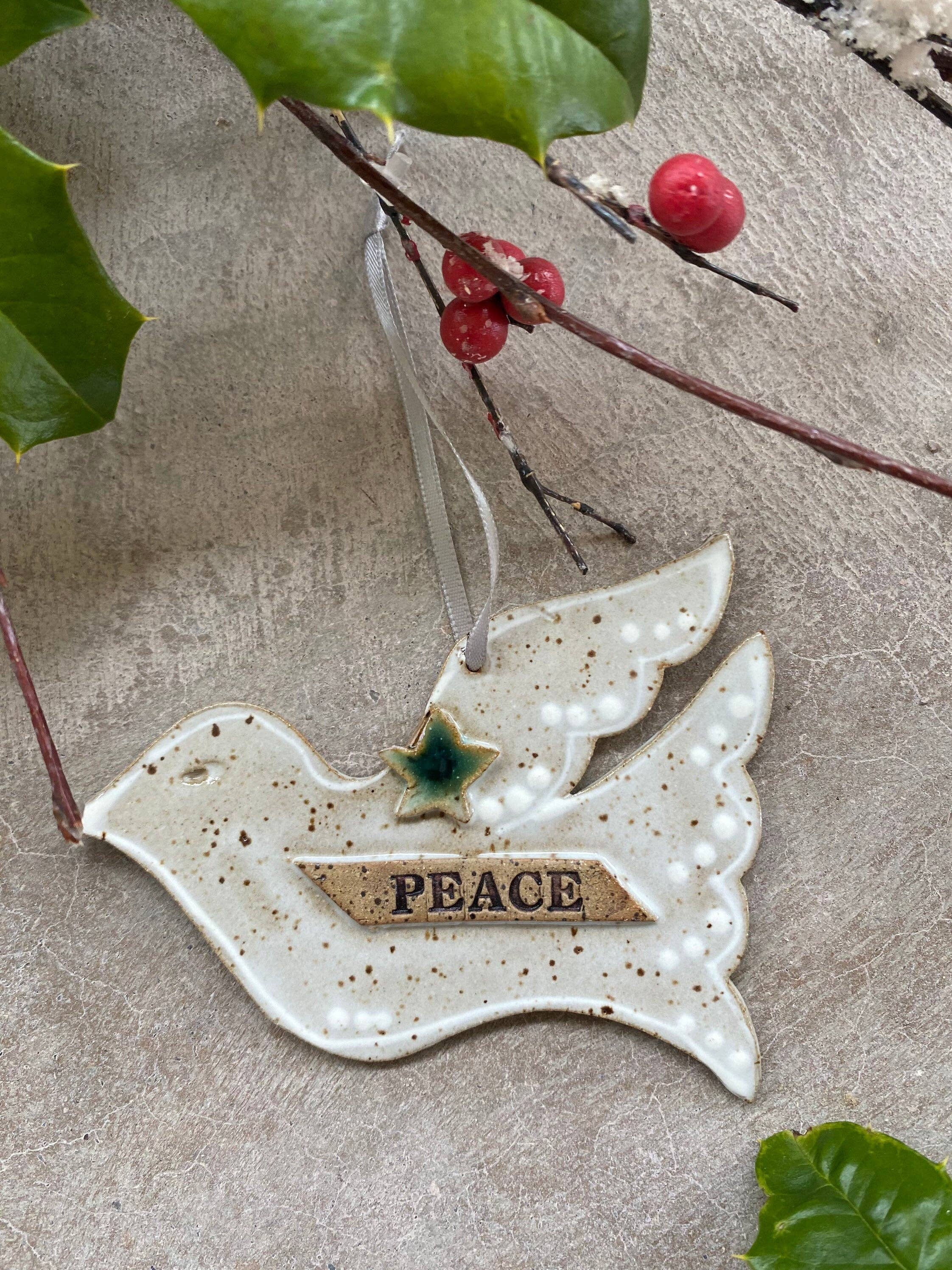 Stonehouse Pottery - Wholesale Ornament - Christmas holiday Ornament: Peace Dove2
