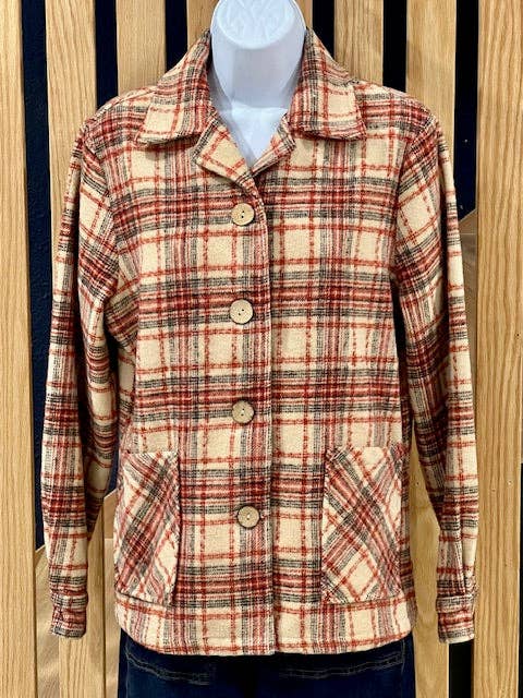 Astro Bettie - Wholesale Jacket - Women's - 1940's Button Down Jacket-Red/Tan1