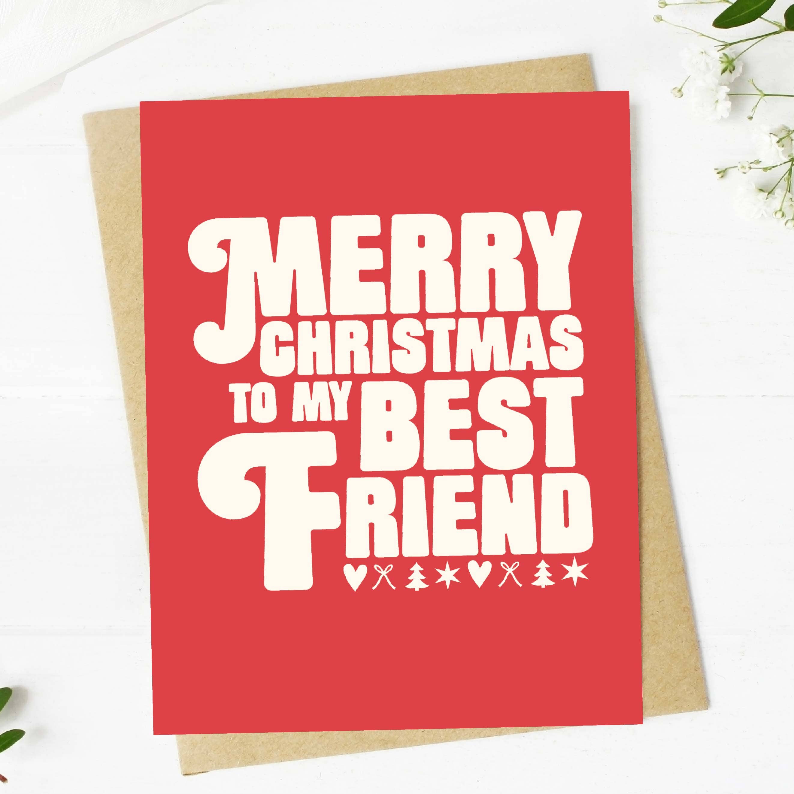 Big Moods - Wholesale Christmas Card - "Merry Christmas To My Best Friend" Christmas Greeting Card0