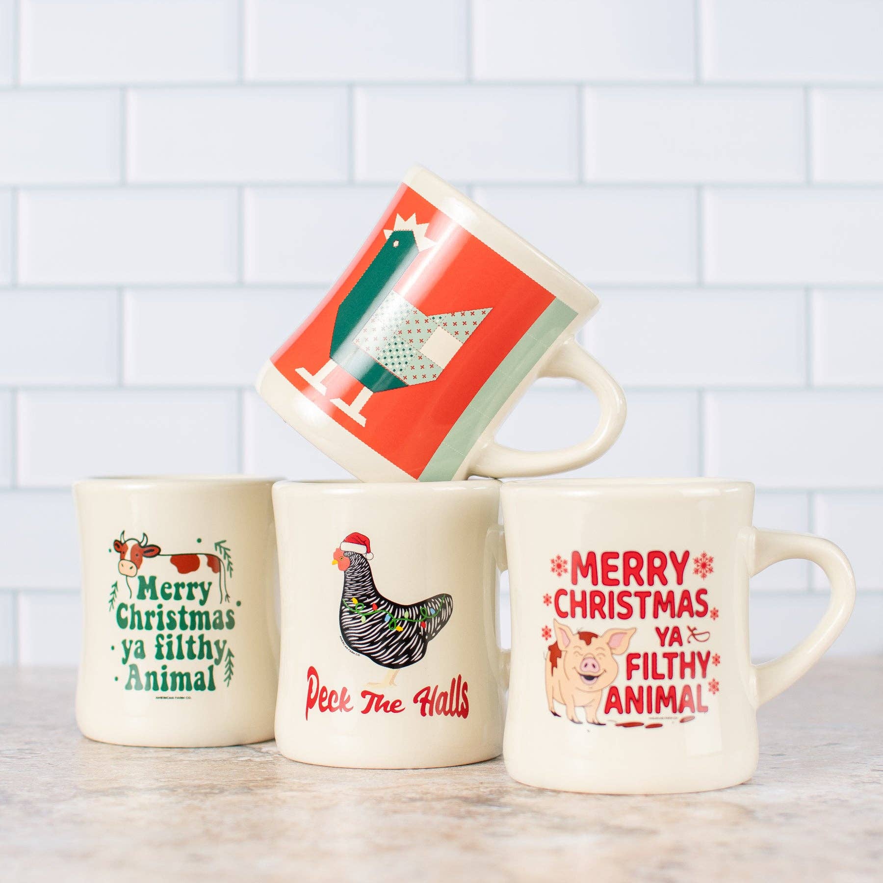 American Farm Company - Wholesale Coffee Mug - Pig 'Merry Christmas Ya Filthy Animal' Ceramic Mug3