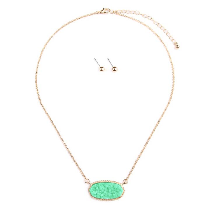 DOBBI - Wholesale Jewelry Set - Gold Chain Pendant Necklaces With Earrings6