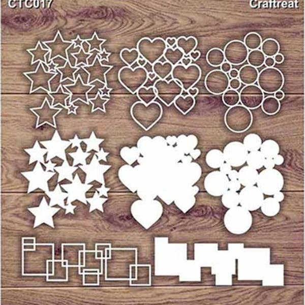 CrafTreat - Wholesale Craft Supplies - CrafTreat Cluster Laser Cut Chipboard 5.5x6