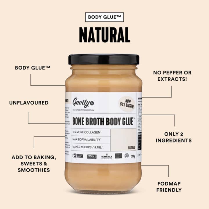 Natures Basket - Wholesale Oral Supplement/Vitamin - Gevity Rx Bone Broth Body Glue Natural 390g