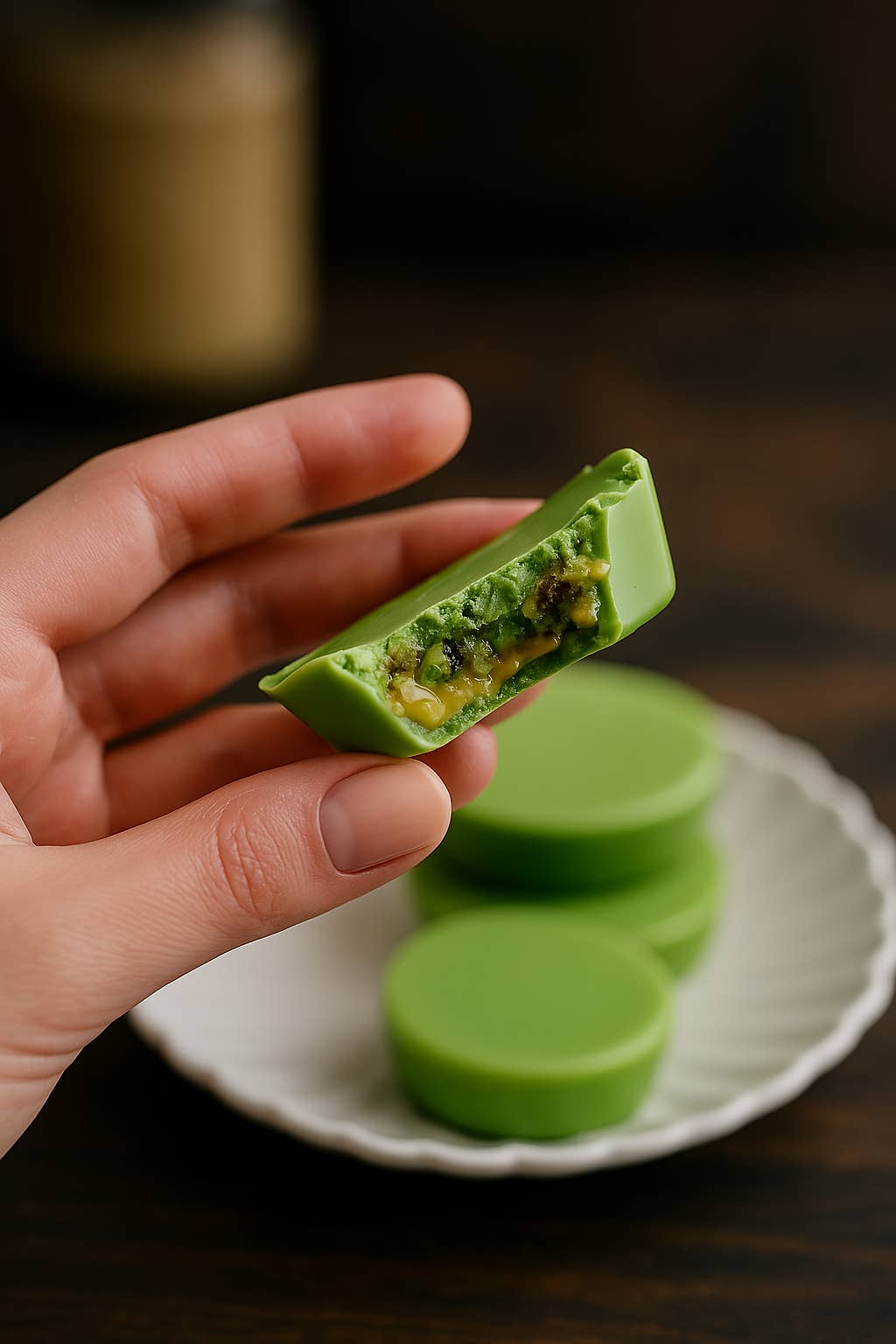 Beautique Goals - Wholesale Chocolate-covered sweets - Dubai Matcha Peanut Butter Chocolate Wafer Cups