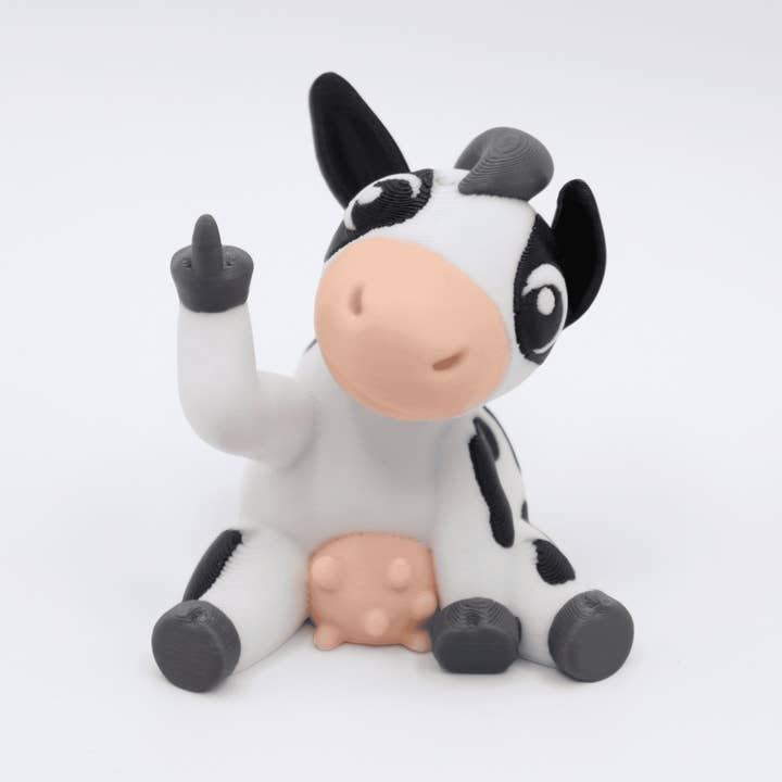 Figurine de Vache Doigt d'Honneur – Cadeau de Ferme Drôle et Sarcastique pour la vente par Lellume
