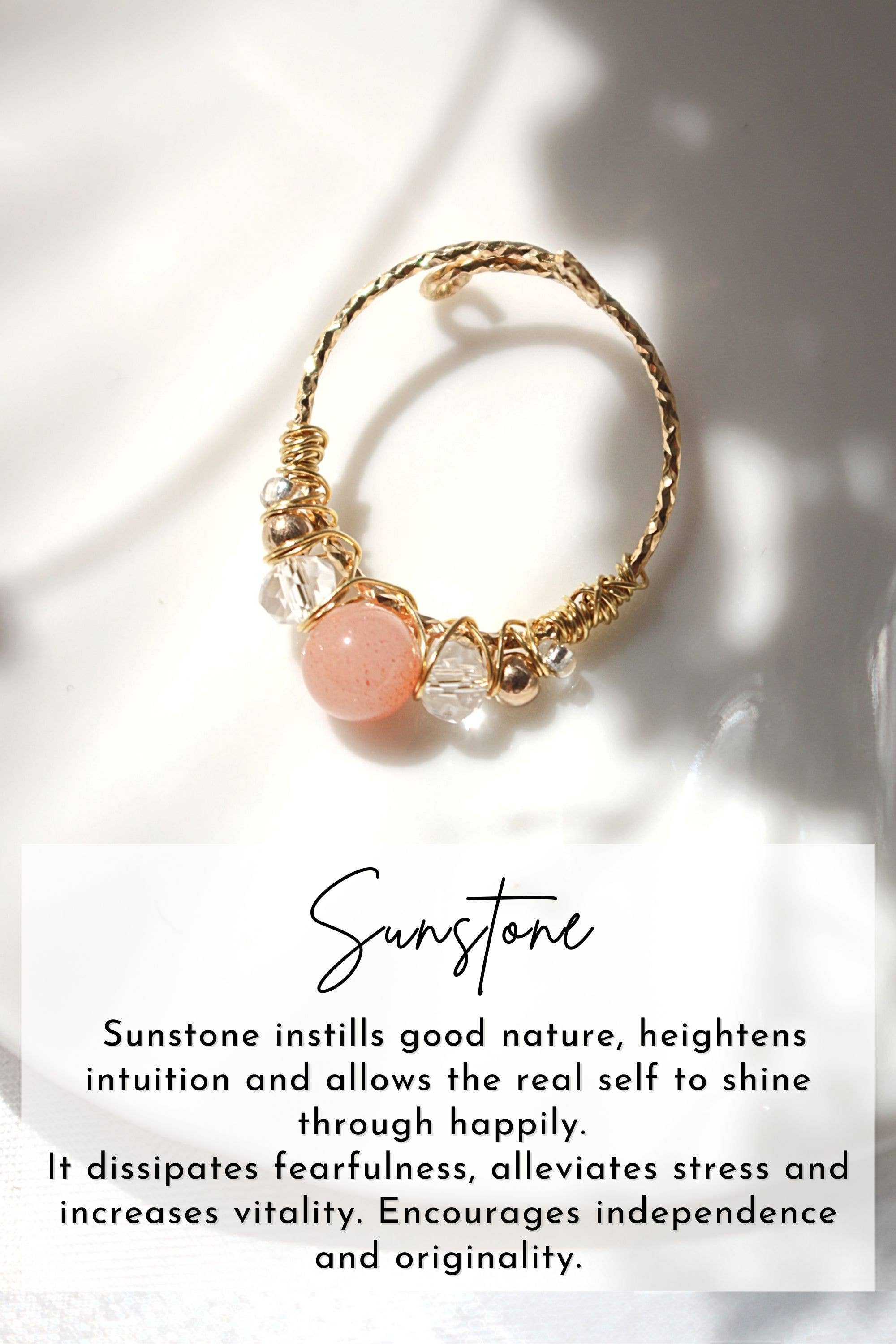 Divine Dulcet – wholesale Single stone/solitaire ring – "Marquise" | 18K Natural Crystals Hand Wired Adjustable Ring17