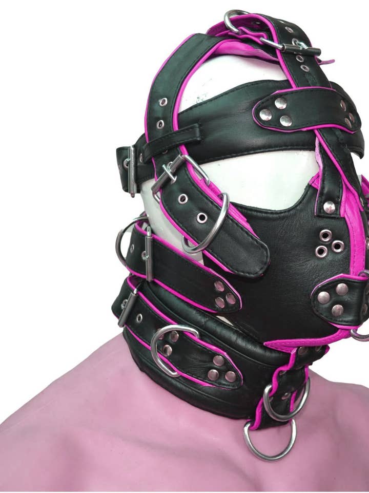 Bozal Leather Gear Face Hood Fetish Bondage para venta al por mayor de Meninleather
