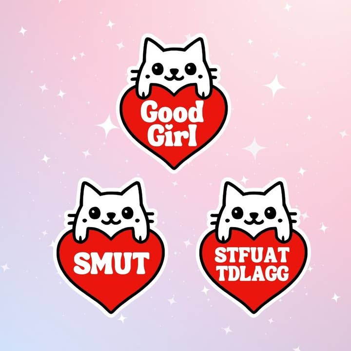 Smut Cat Bookish Sticker – Spicy Romance Reader Vibes for wholesale by Bookish Queen