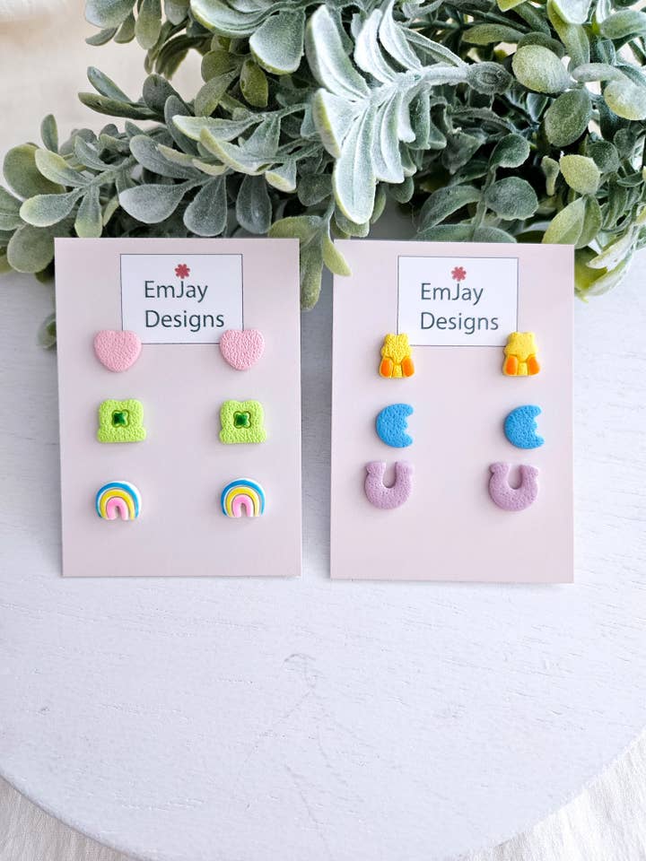 Lot de clous Lucky Charms en pâte polymère pour la vente par EmJay Designs