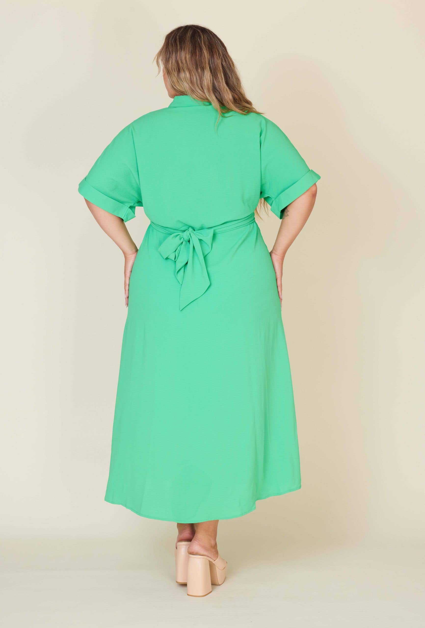 Fashion Space - Wholesale Dress - Women's - Plus Size Women Solid Maxi Dress5