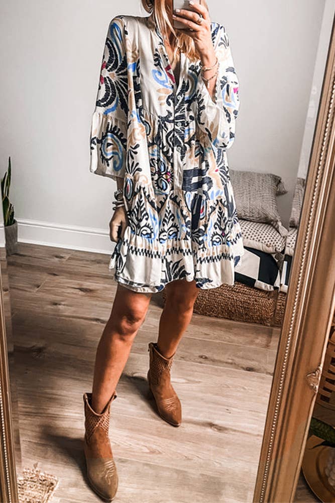 Multi Robe vintage à imprimé ethnique ZK2388 en vente sur Faire2