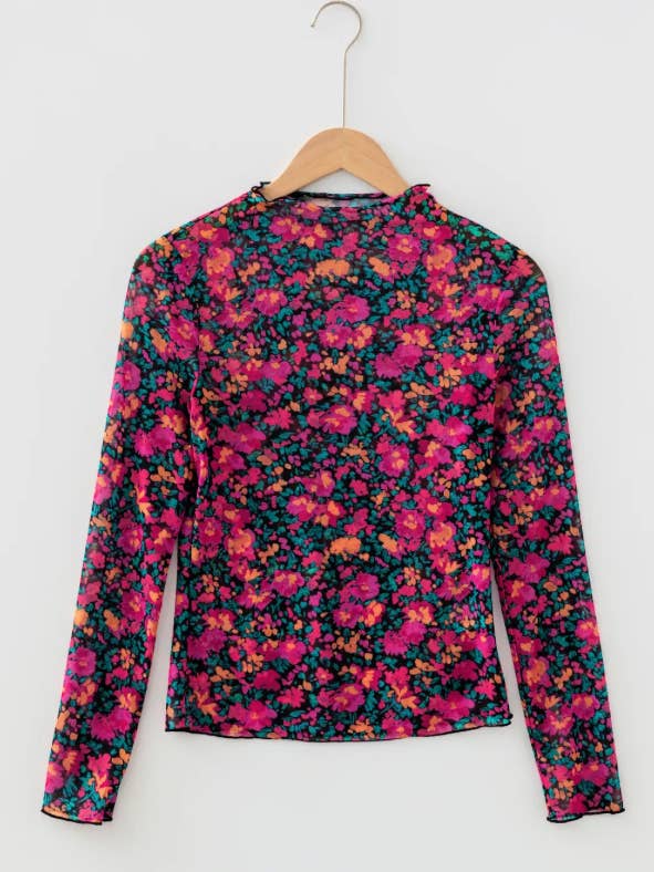 Roze Slim Fit Mesh Top voor wholesale door Wilde Soul