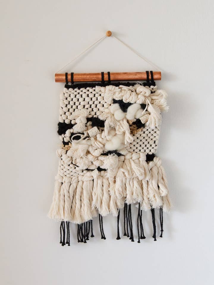 RTS - Black + White Collection A | Woven Wall Hanging for wholesale by little oak + co.