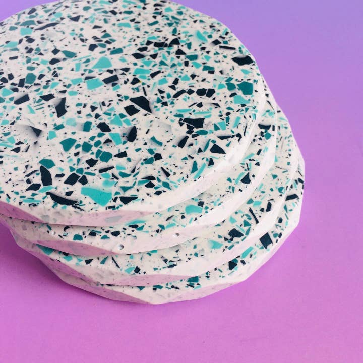 Terrazzo Coasters for wholesale by Rosie Glow