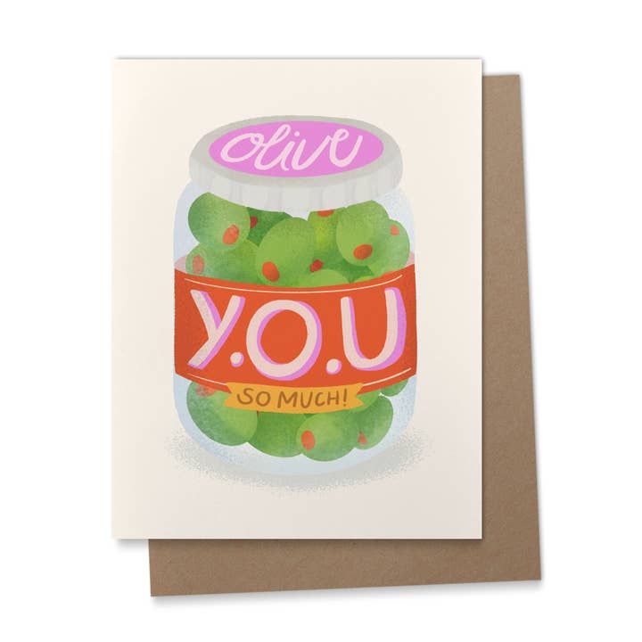 Olive You Greeting Card for wholesale by Ana Peake