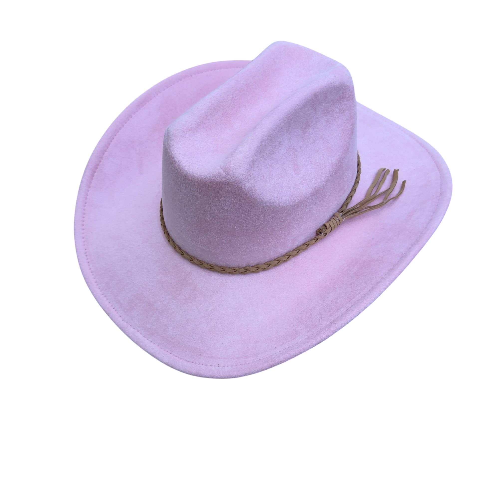 Portia Hat - Venta al por mayor Sombrero cowboy - Mujer - Sombrero de vaquero estilo ganadero de ante vegano con banda de ante8